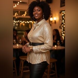 NWT XPlusWear Sequin Blouse